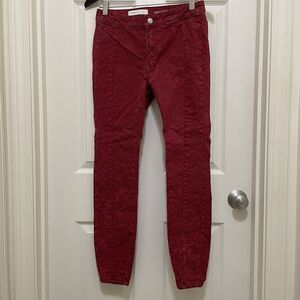 Anthropologie Pilcro High Rise Denim‎ Legging Jeans Letterpress Red Womens Sz 27
